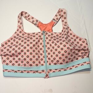 Lands' End women's zip-front racerback swim top size 18w